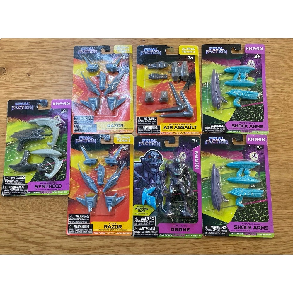 Final Faction Toy Lot Khaarn Drone Razor‎ Shock Arms Alpha Team Accessories New